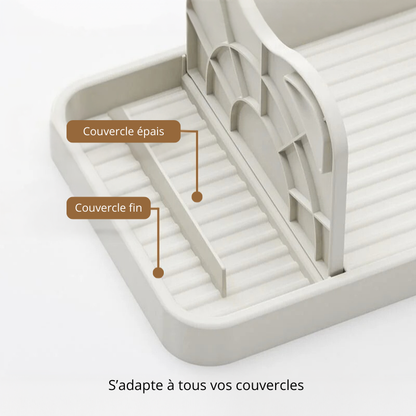 Support 2-en-1 pour couvercles & ustensiles