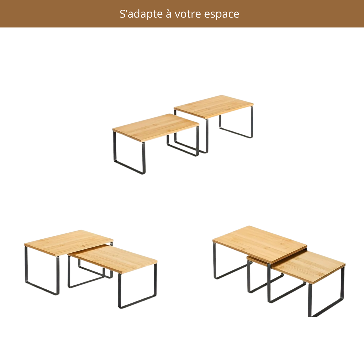 Étagère de Cuisine Extensible Bois & Métal