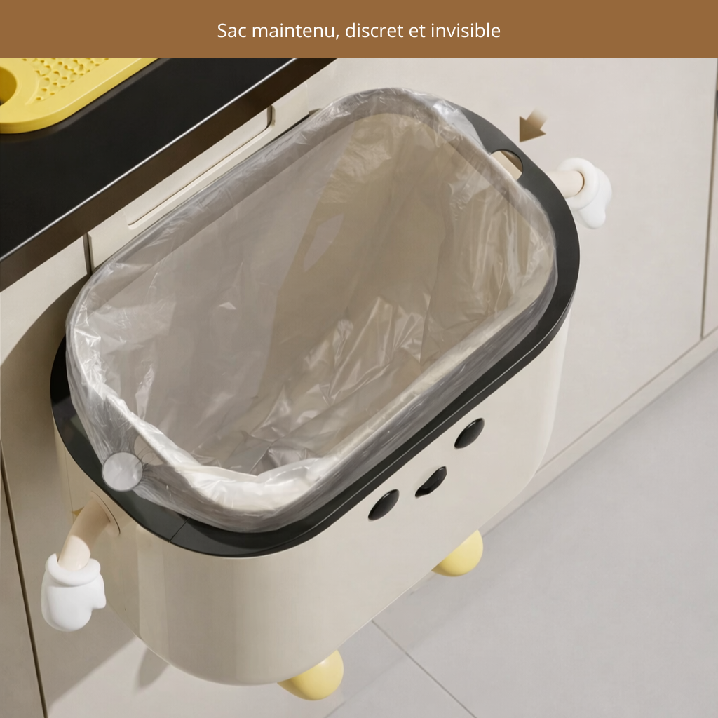 Poubelle Murale de Cuisine – Gain de Place & Fixation Sans Perçage