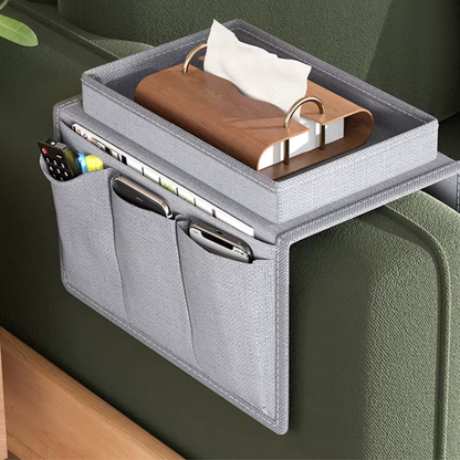 Organisateur d’Accoudoir de Canapé avec Plateau de Rangement