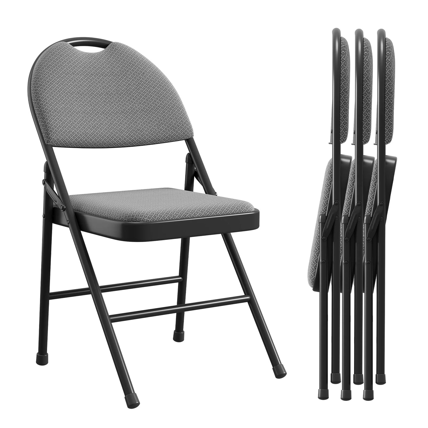 Chaise pliante rembourrée en tissu ( Lot de 4 )