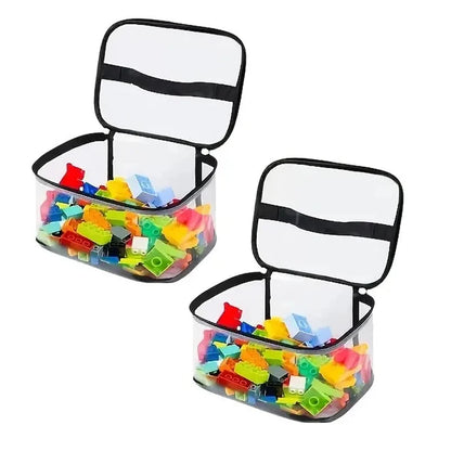 Sac de rangement transparent pour jouets avec fermeture zippée