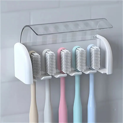 Porte-Brosses à Dents Mural avec Capot de Protection