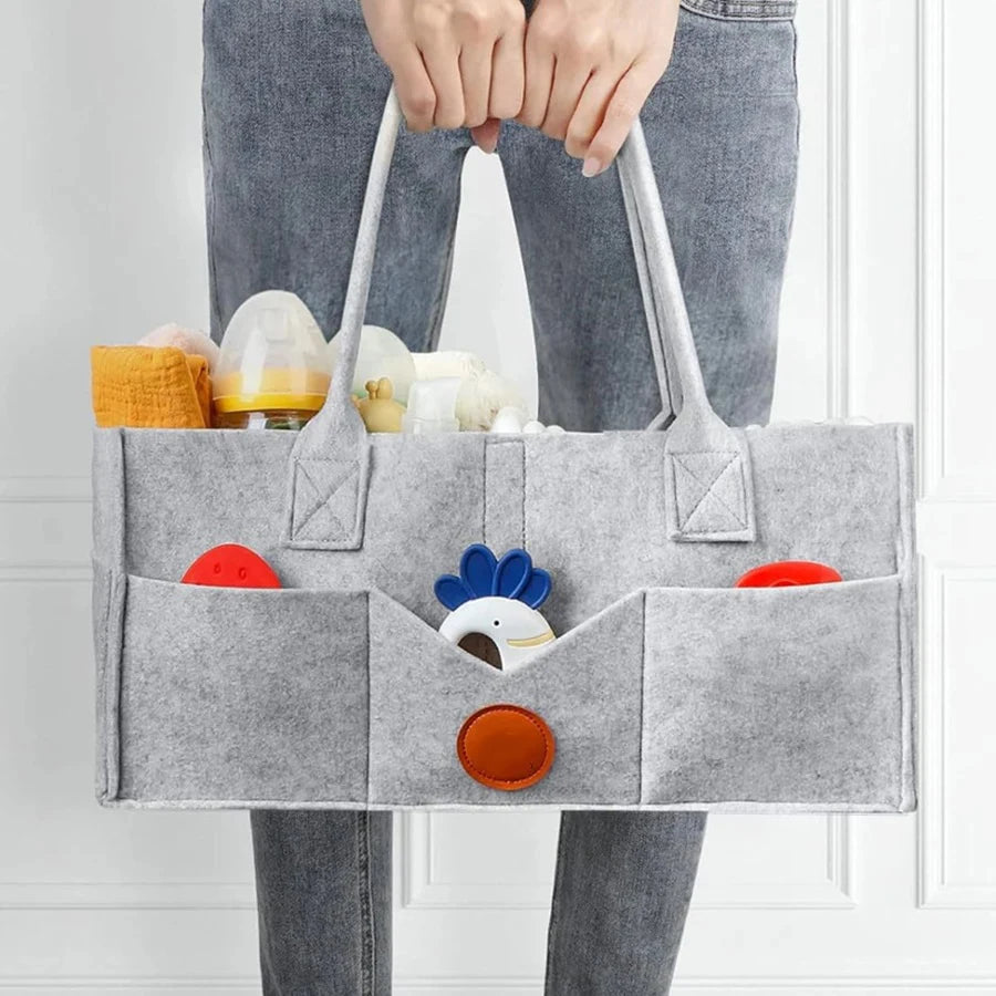 Organisateur de bébé en feutre – Panier de rangement portable à compartiments