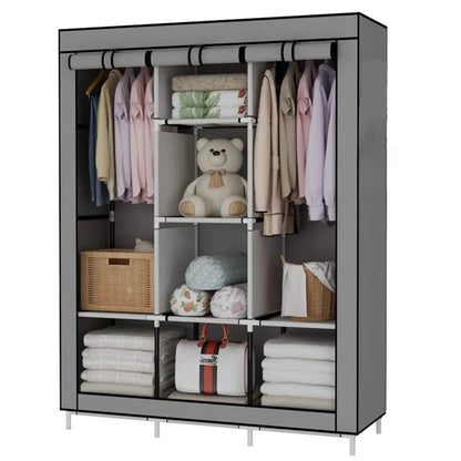 Armoire de rangement en tissu avec double penderie