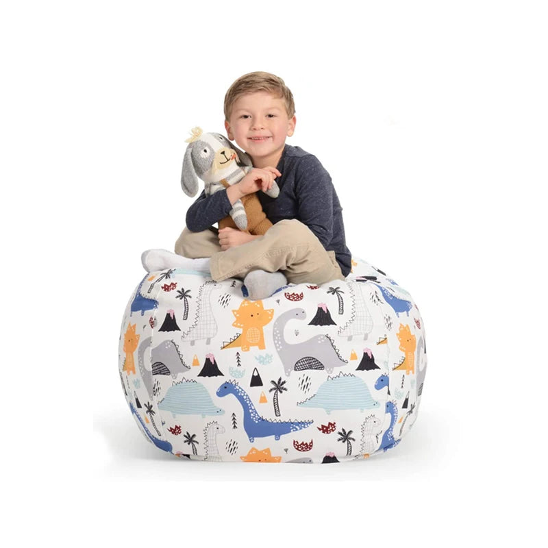 Pouf de rangement pour peluches et couvertures